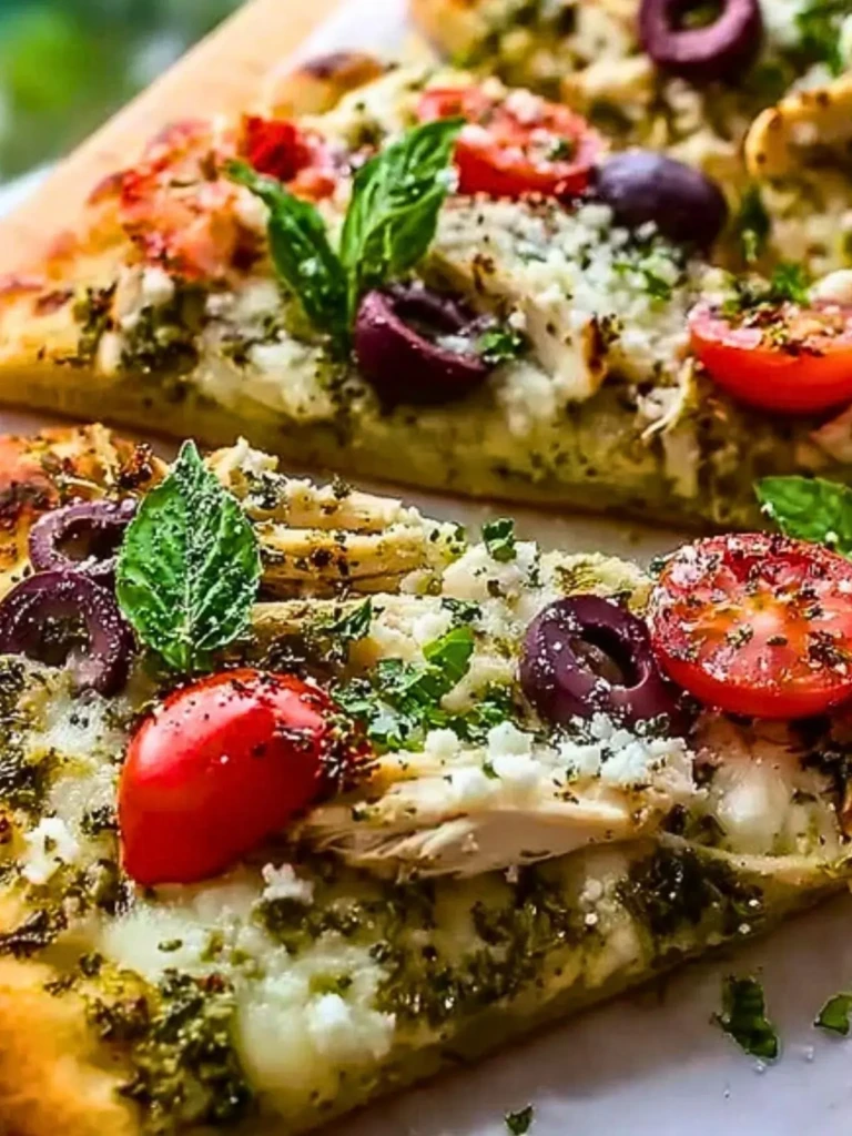 Simple Mediterranean Chicken Flatbread Pizza (1)