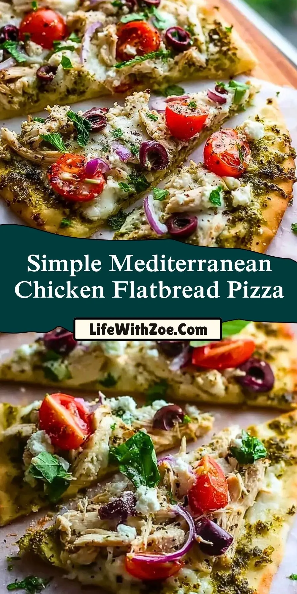 Simple Mediterranean Chicken Flatbread Pizza (2)
