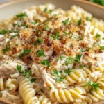 Slow Cooker Garlic Parmesan Chicken Pasta