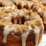 Baked Coffee Cake Donuts with Vanilla Glaze