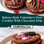 Bakery-Style Valentine's Oreo Cookies With Chocolate Drip (2)