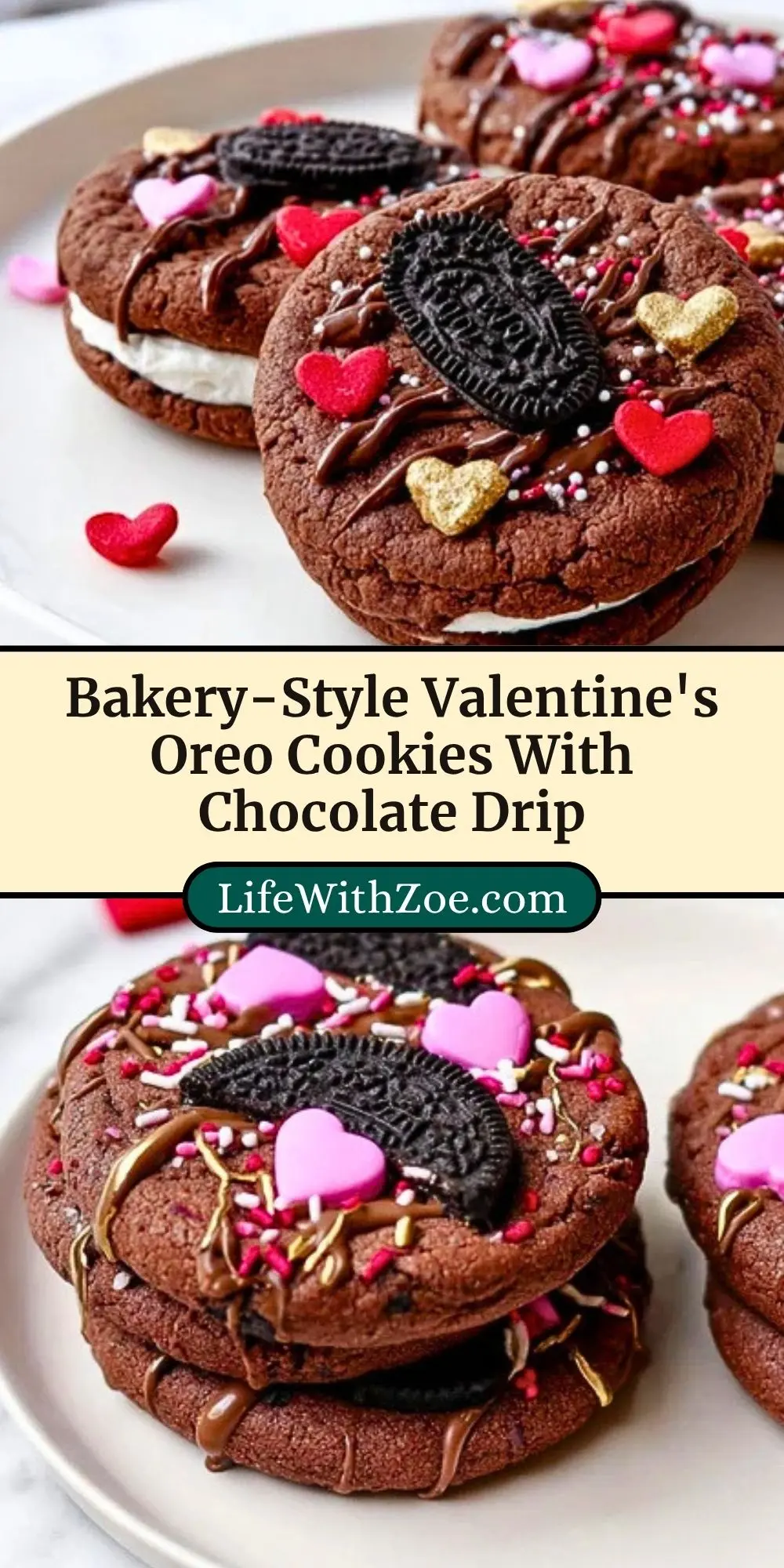 Bakery-Style Valentine's Oreo Cookies With Chocolate Drip (3)