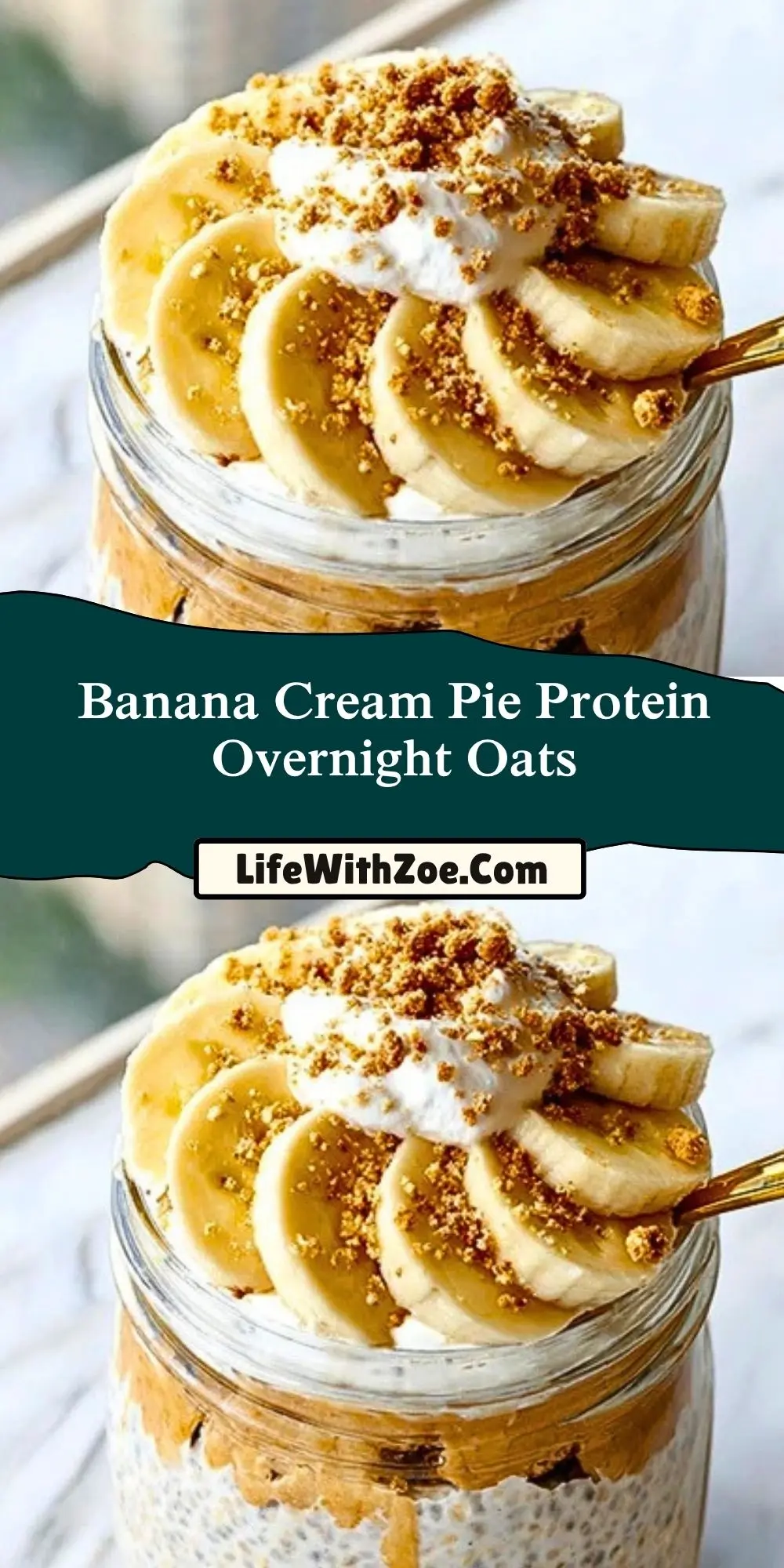 Banana Cream Pie Protein Overnight Oats (2)