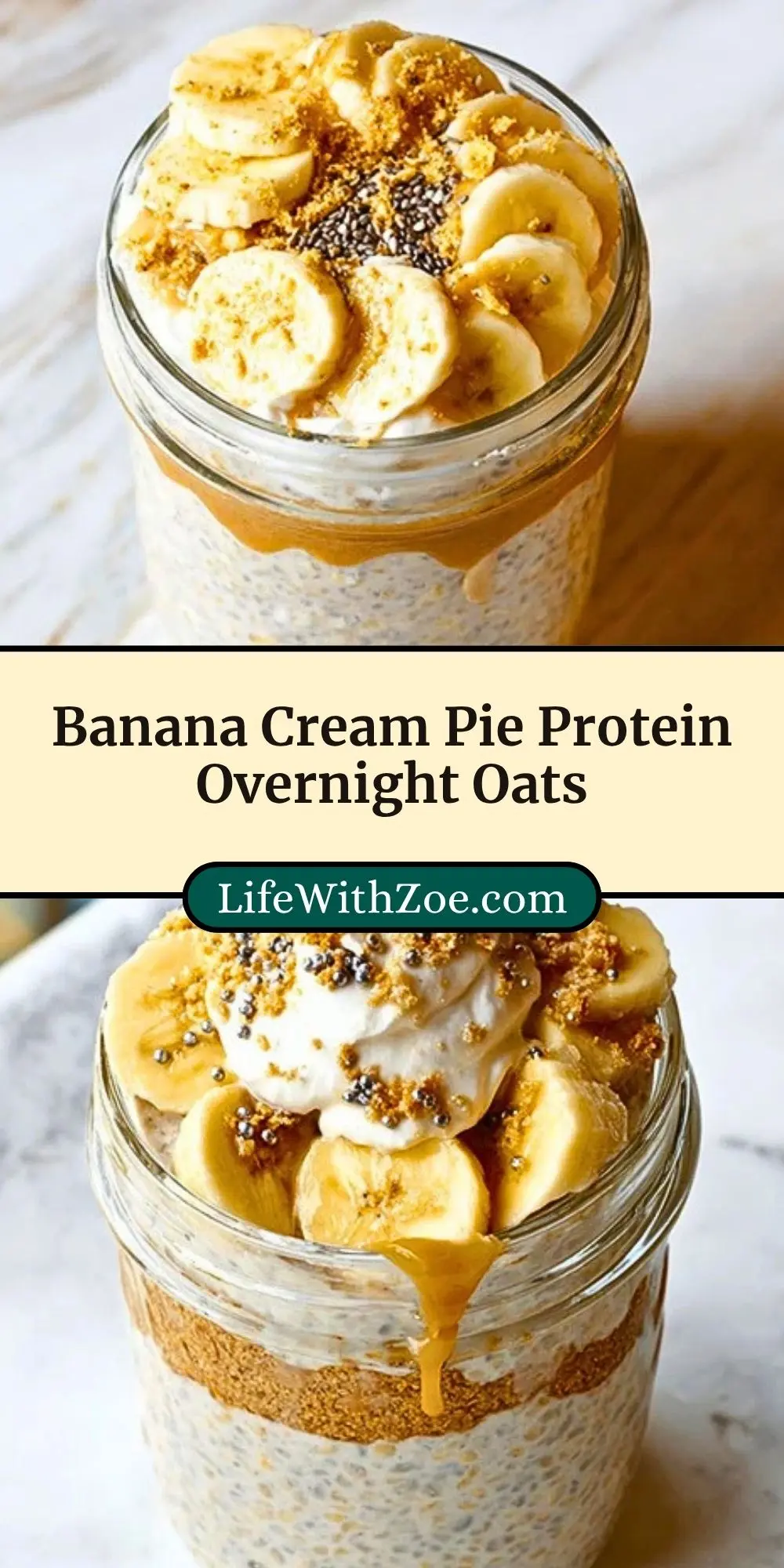 Banana Cream Pie Protein Overnight Oats (3)