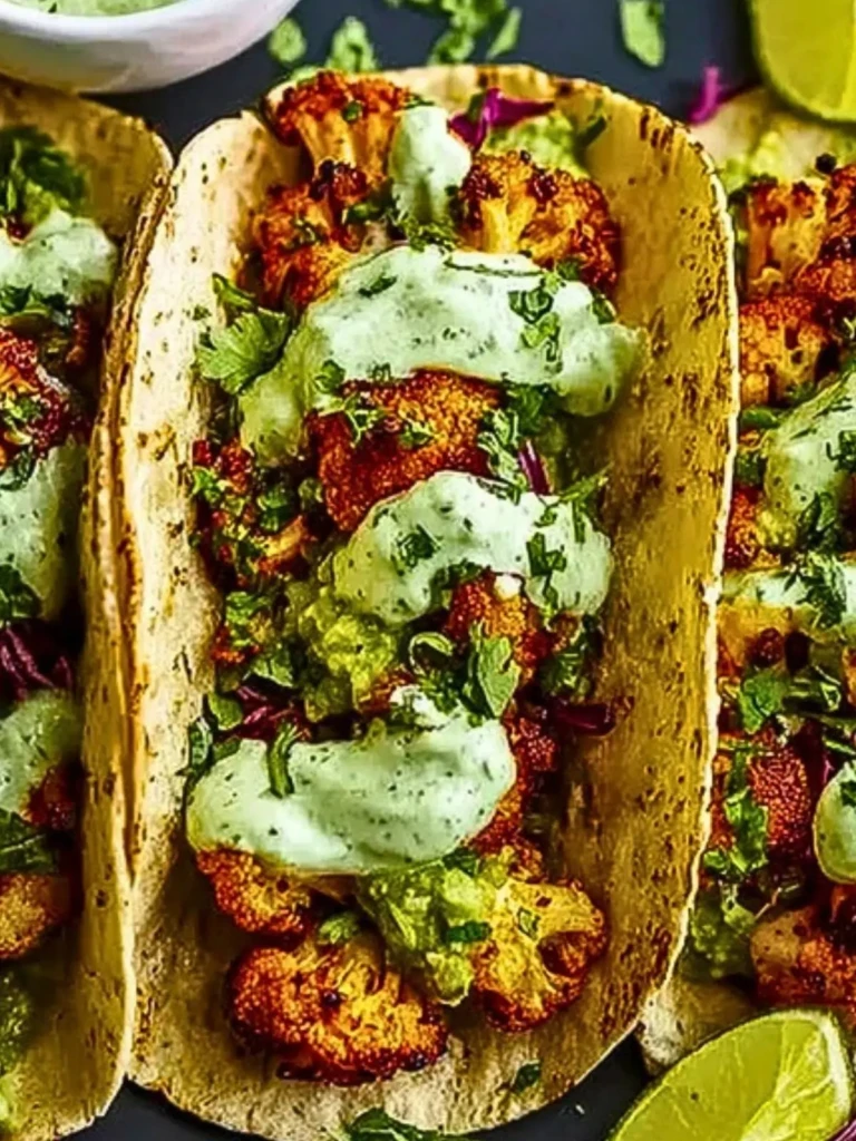 Cauliflower Tacos with Cilantro Lime Crema (1)