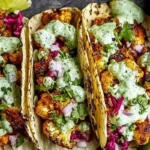 Cauliflower Tacos with Cilantro Lime Crema
