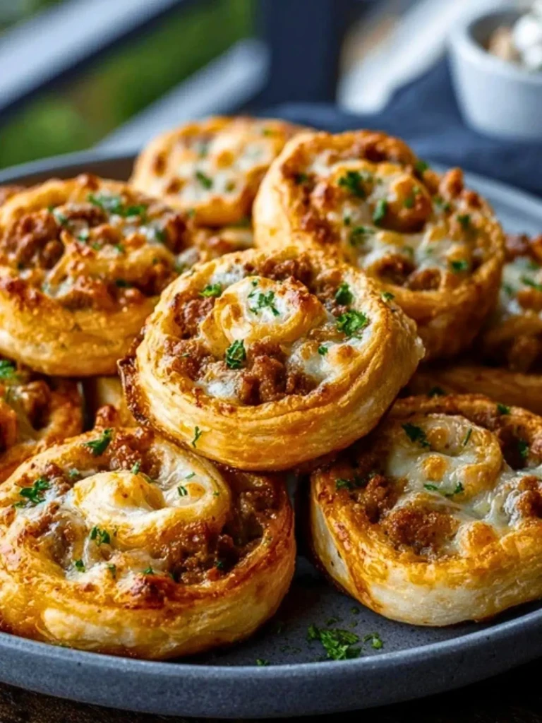Cheesy Puff Pastry Sausage Pinwheels (1)