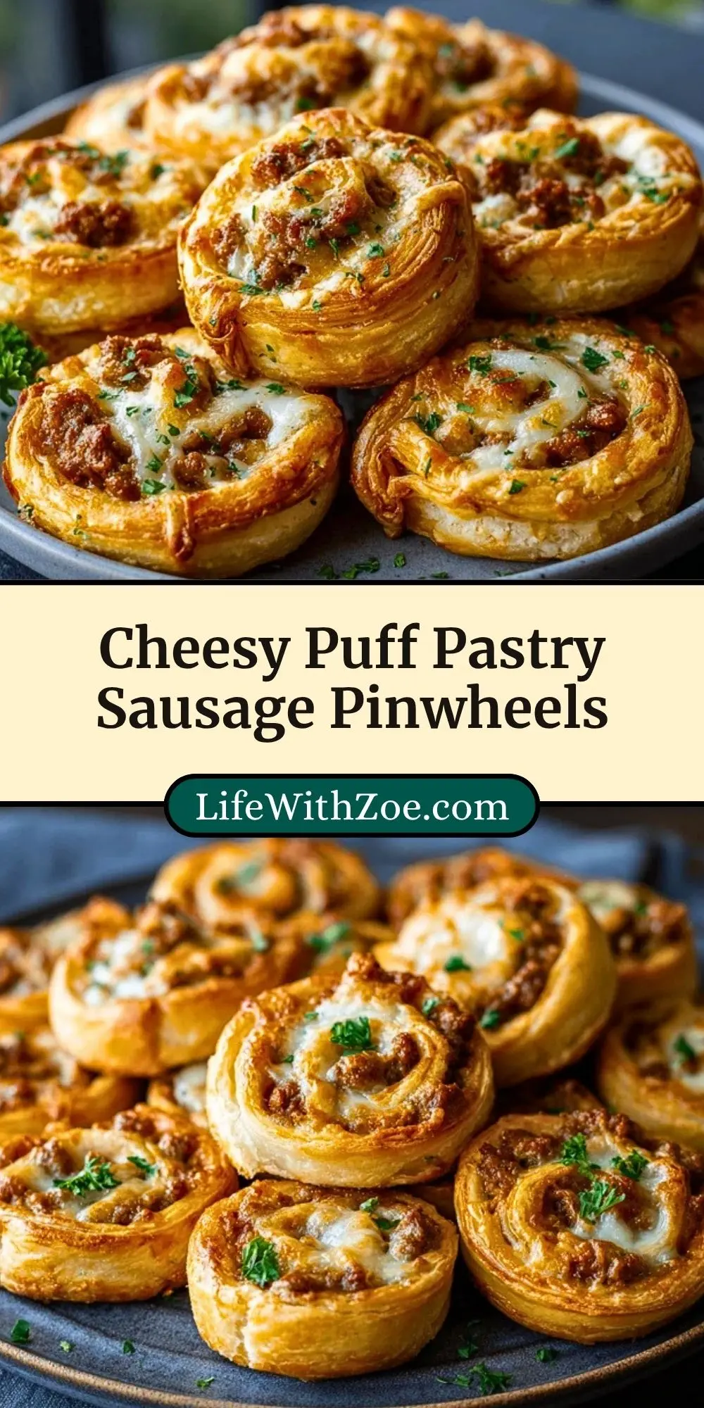 Cheesy Puff Pastry Sausage Pinwheels (3)