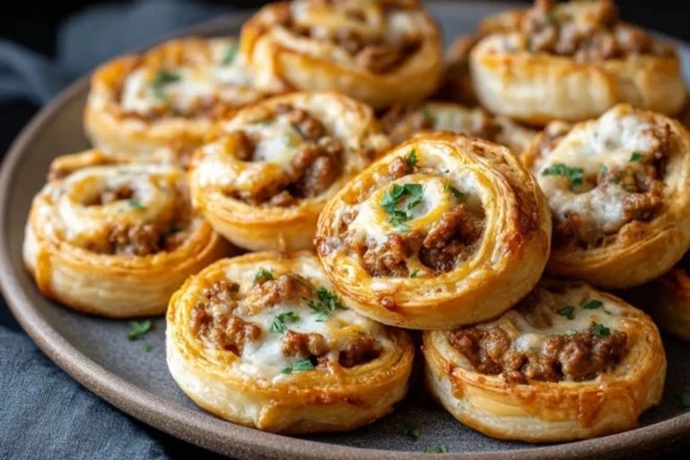 Cheesy Puff Pastry Sausage Pinwheels