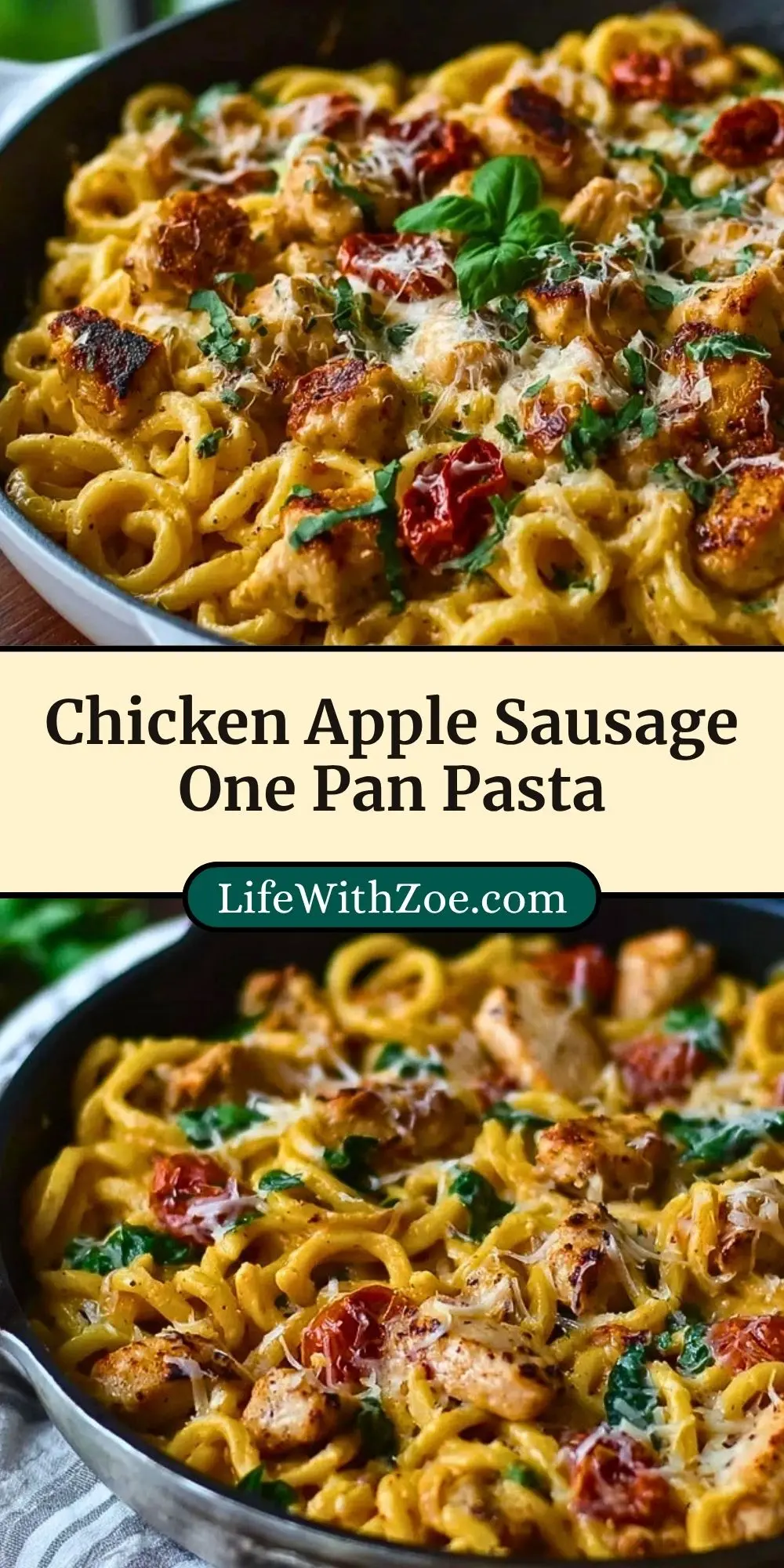 Chicken Apple Sausage One Pan Pasta