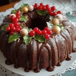 Chocolate Bundt Cake Christmas Wreath