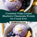 Creamiest Ninja Creami Blueberry Cheesecake Protein Ice Cream Ever (2)