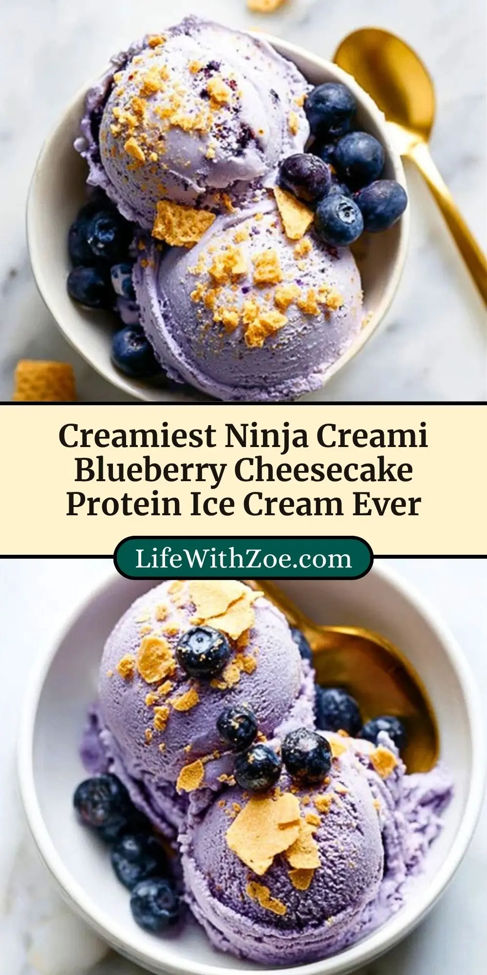 Creamiest Ninja Creami Blueberry Cheesecake Protein Ice Cream Ever (3)