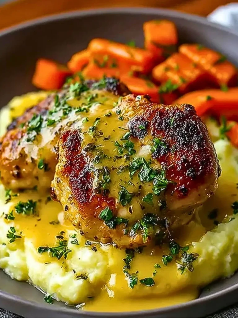 Creamy Herb Chicken Thighs with Carrots & Mash (1)