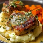 Creamy Herb Chicken Thighs with Carrots & Mash