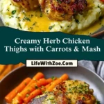 Creamy Herb Chicken Thighs with Carrots & Mash (2)