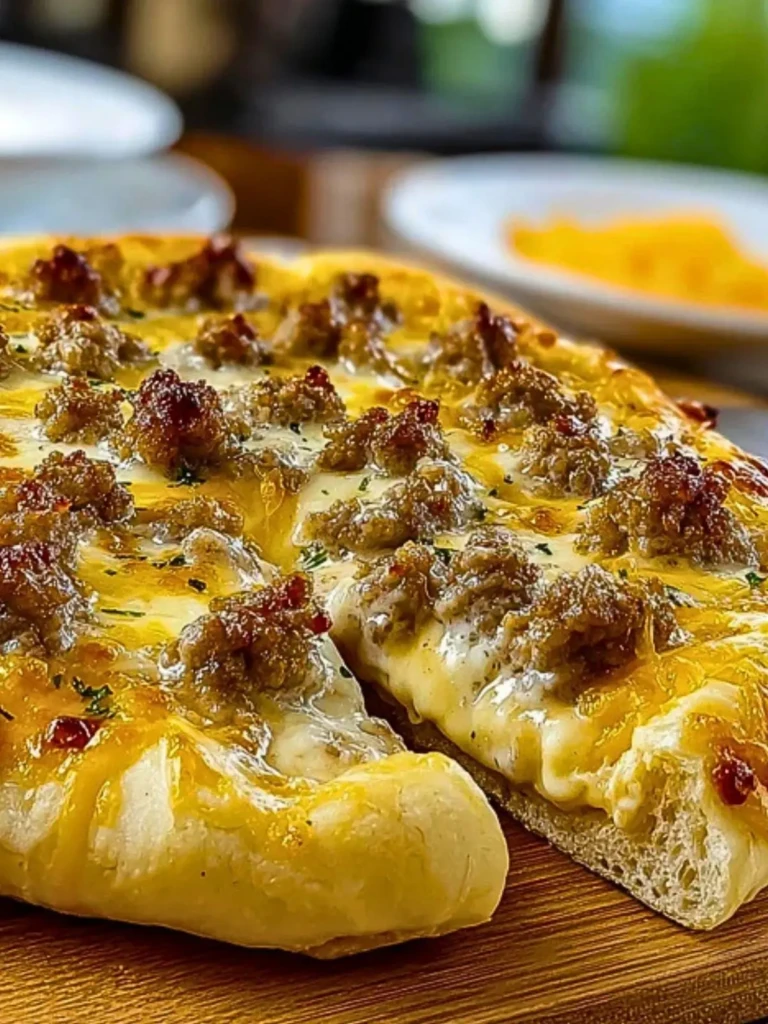 Delicious Sausage Gravy Crescent Roll Breakfast Pizza (1)