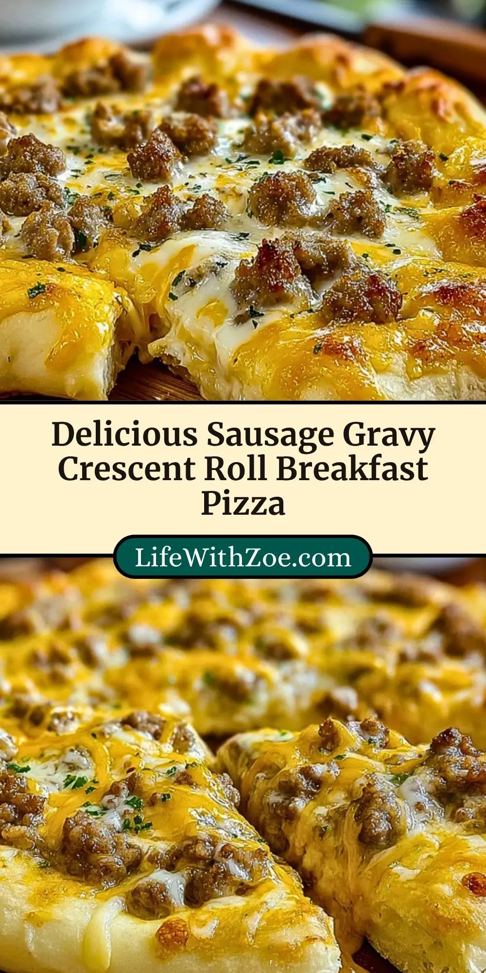 Delicious Sausage Gravy Crescent Roll Breakfast Pizza (3)