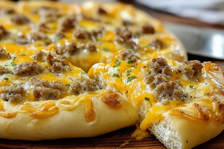 Delicious Sausage Gravy Crescent Roll Breakfast Pizza