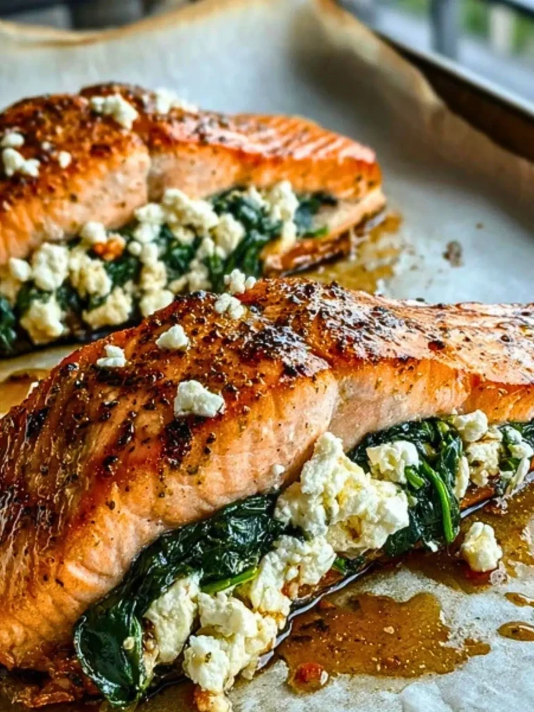 Delicious Spinach and Feta Stuffed Salmon (1)