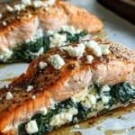 Delicious Spinach and Feta Stuffed Salmon