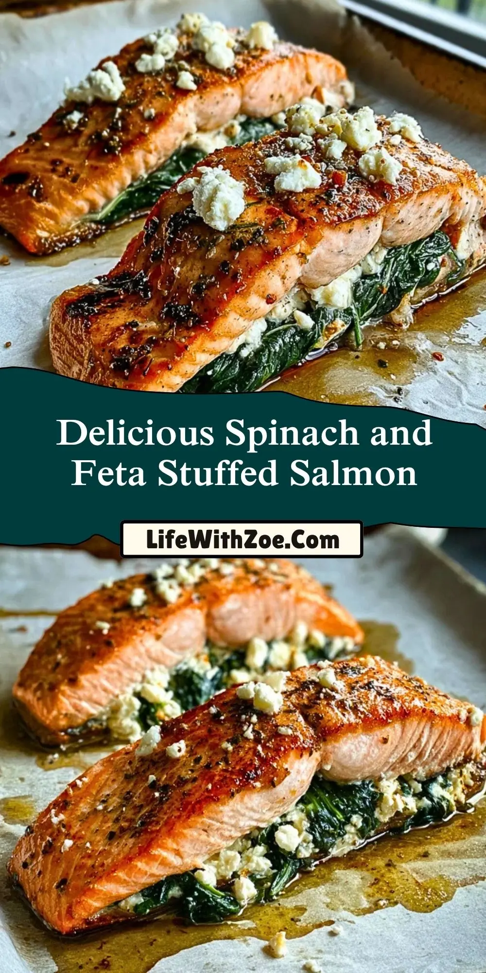Delicious Spinach and Feta Stuffed Salmon (2)