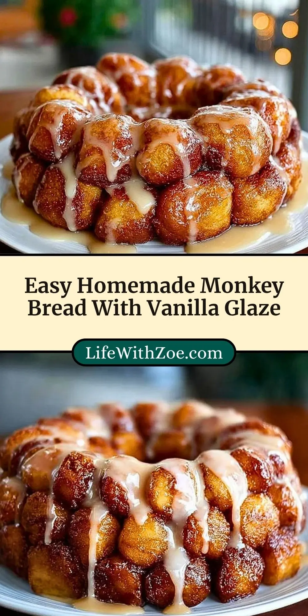 Easy Homemade Monkey Bread With Vanilla Glaze (3)