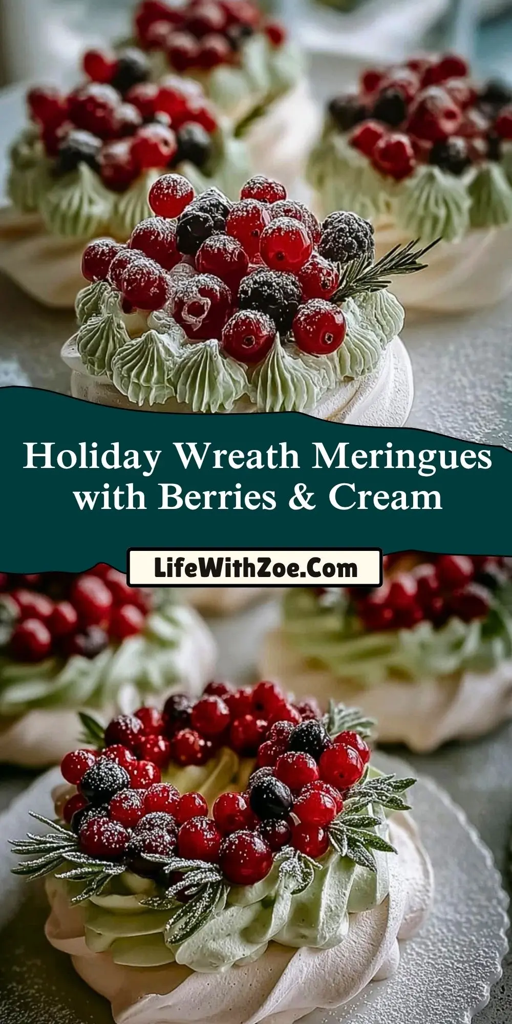 Holiday Wreath Meringues with Berries & Cream (2)