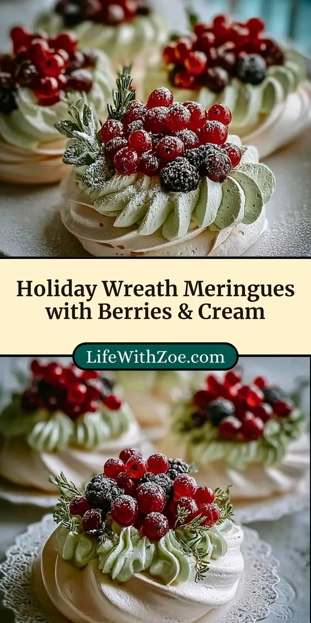 Holiday Wreath Meringues with Berries & Cream (3)