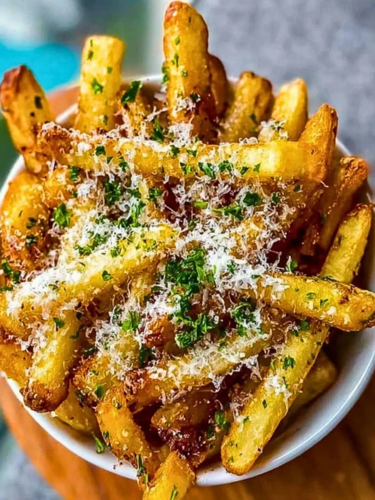 Homemade Truffle Fries Topped With Parmesan Cheese (1)