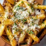 Homemade Truffle Fries Topped With Parmesan Cheese