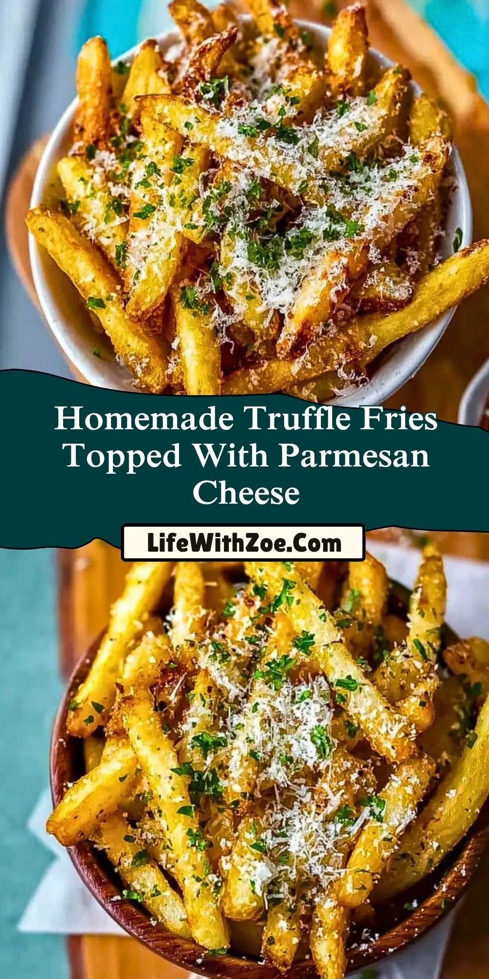 Homemade Truffle Fries Topped With Parmesan Cheese (2)