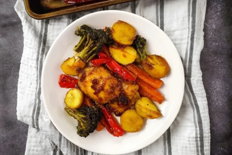 Honey Garlic Chicken Sheet Pan Meal with Roasted Veggies