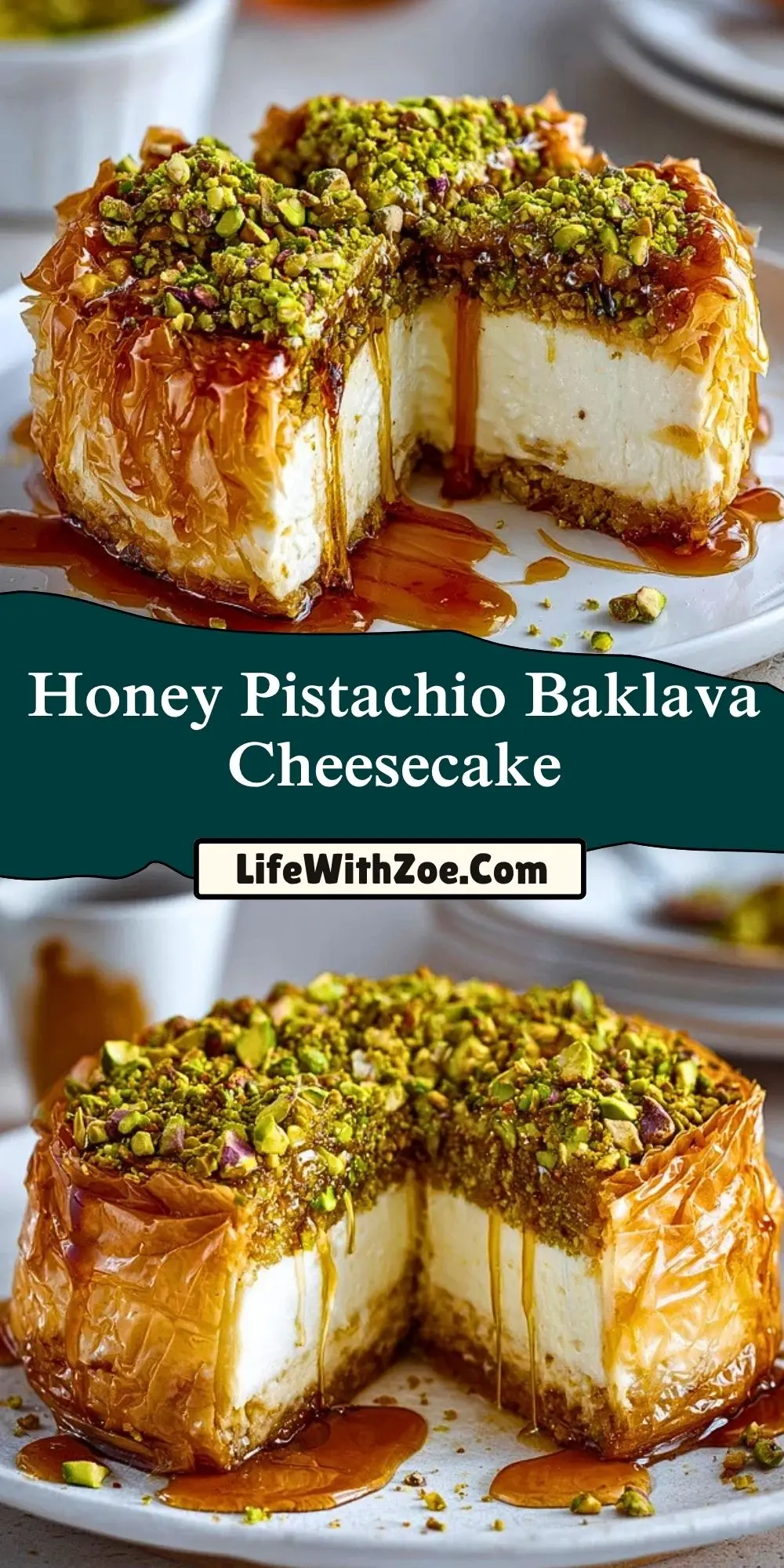 Honey Pistachio Baklava Cheesecake (2)