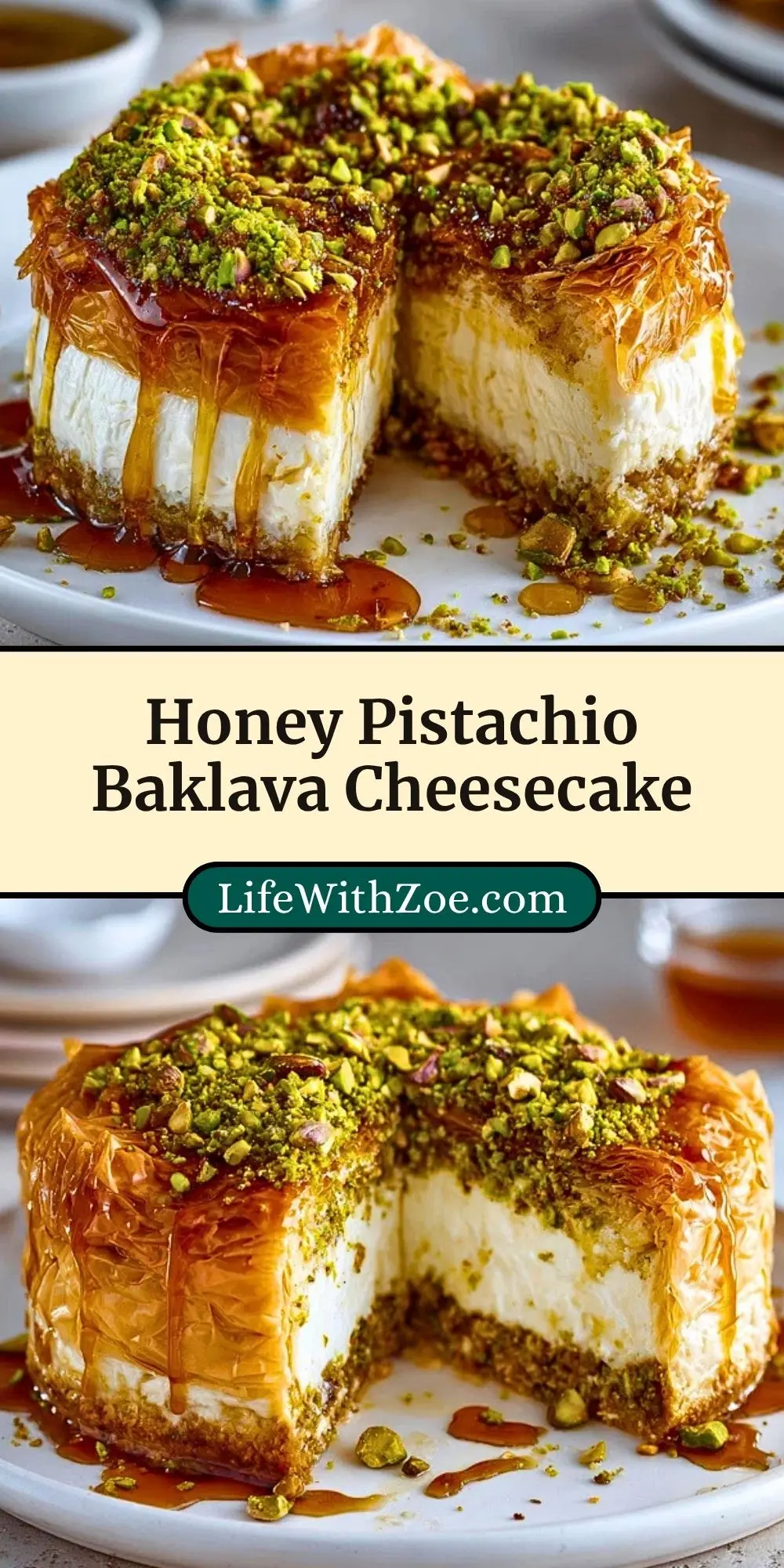 Honey Pistachio Baklava Cheesecake (3)
