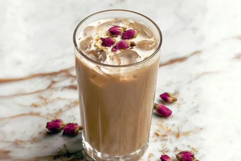 Iced Cardamom Rose Latte