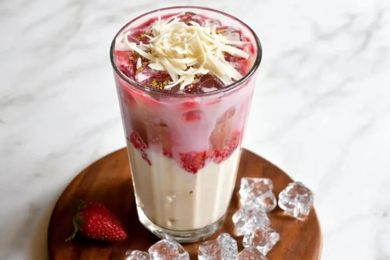 Iced White Chocolate Strawberry Latte