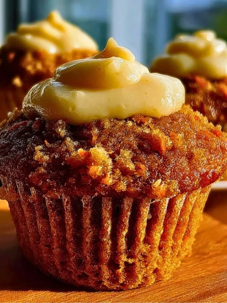 Moist Carrot Cake Muffins with Cream Cheese Topping (1)