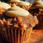 Moist Carrot Cake Muffins with Cream Cheese Topping