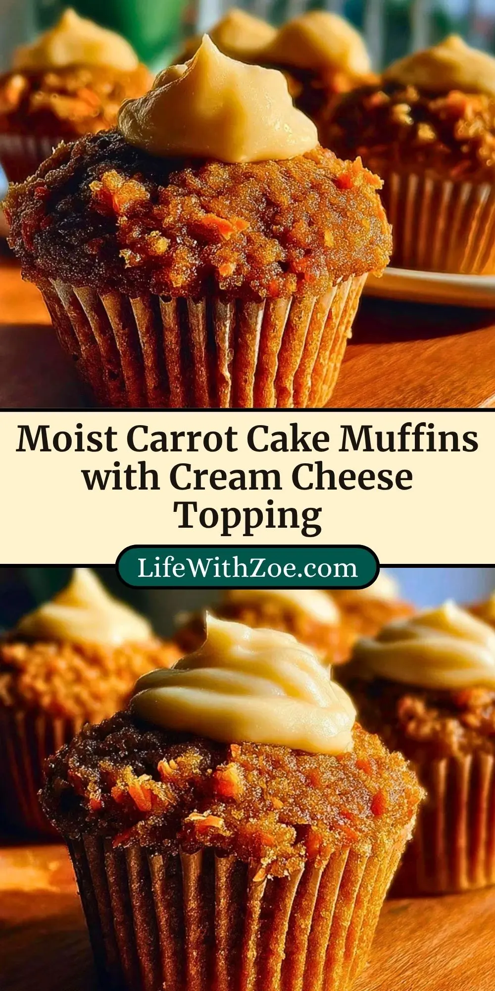 Moist Carrot Cake Muffins with Cream Cheese Topping (3)
