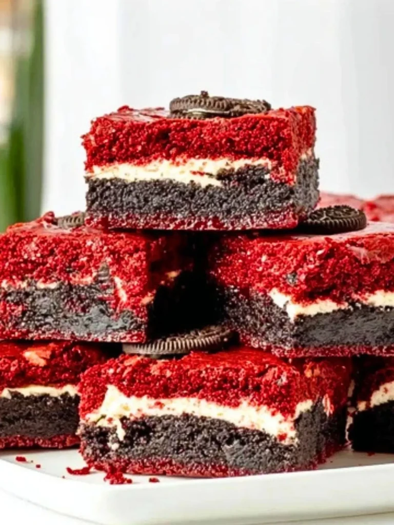 Oreo Stuffed Red Velvet Brownies (1)