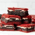 Oreo Stuffed Red Velvet Brownies