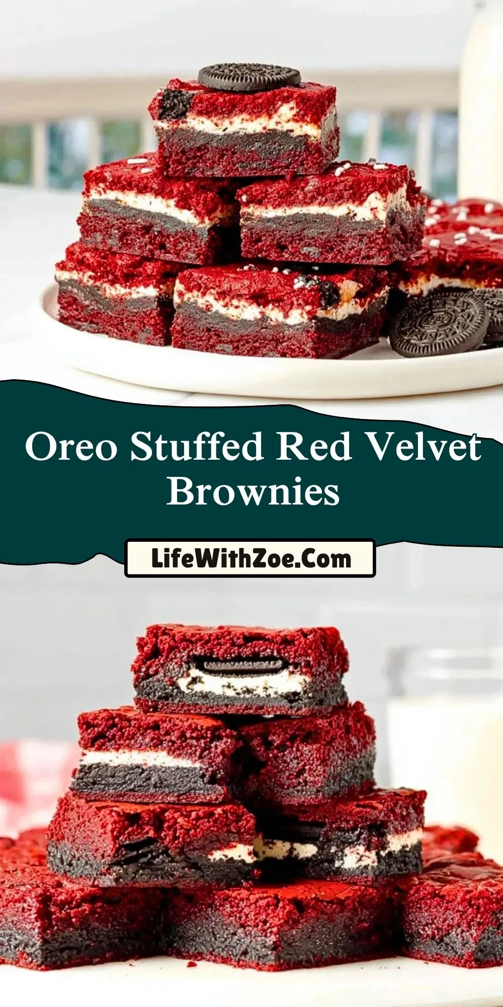 Oreo Stuffed Red Velvet Brownies (2)