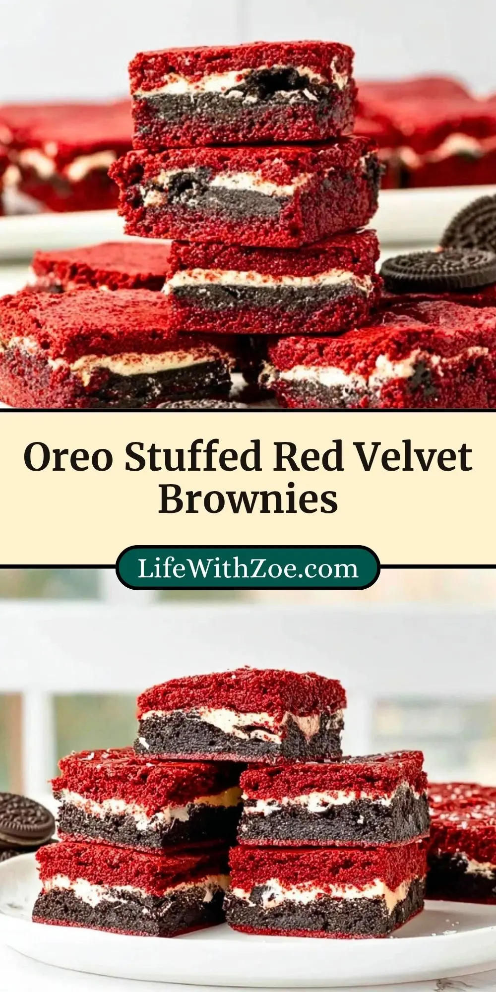 Oreo Stuffed Red Velvet Brownies (3)