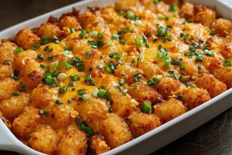 Buffalo Chicken Tater Tot Casserole