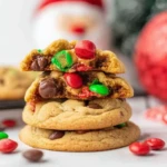 Christmas M&M Peanut Butter Cookies