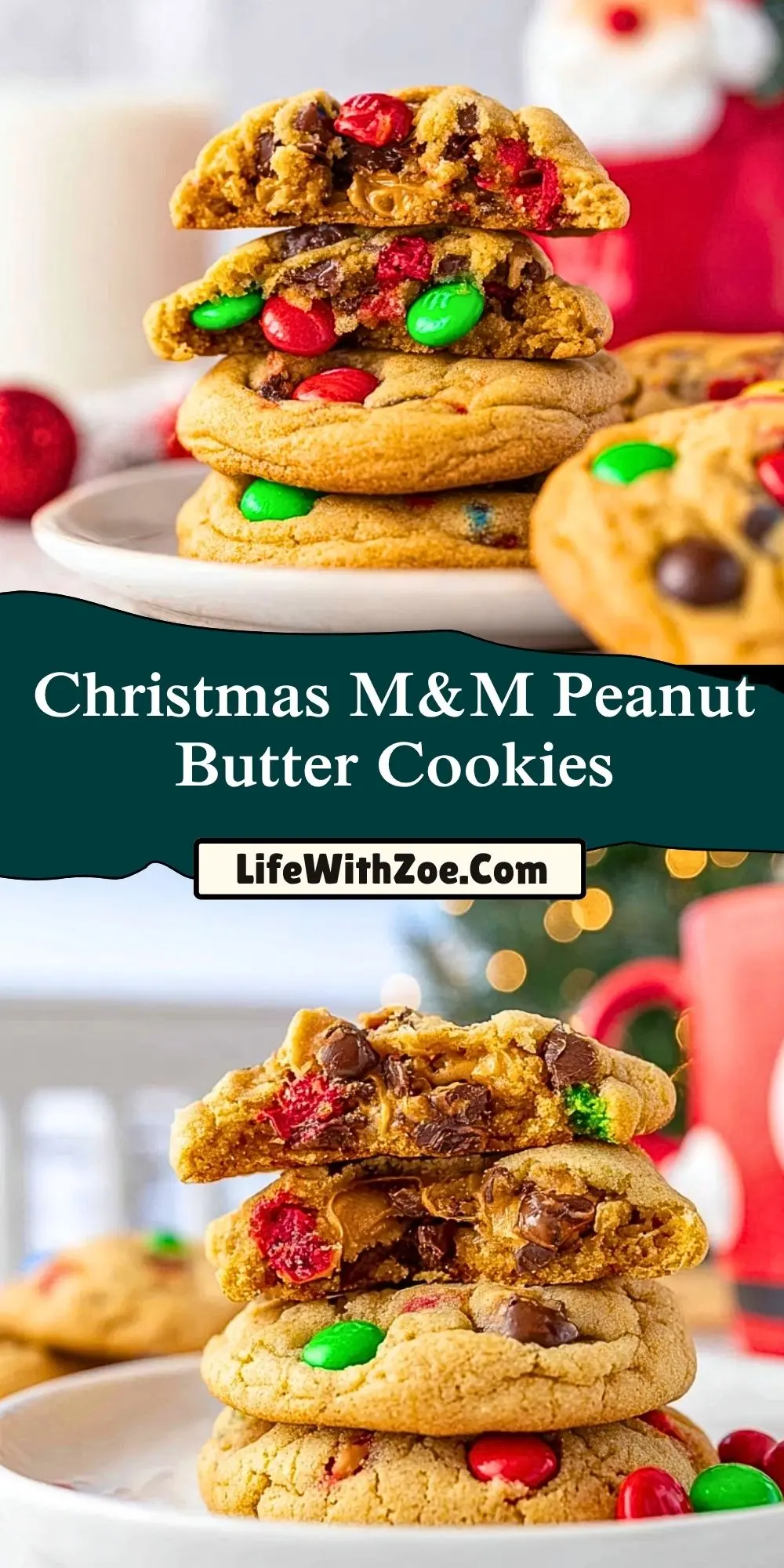 Christmas M&M Peanut Butter Cookies (2)