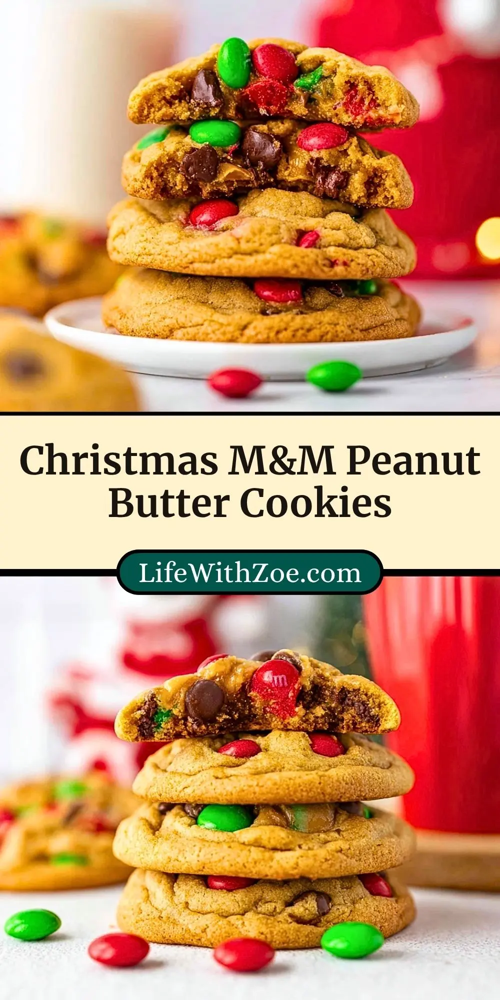 Christmas M&M Peanut Butter Cookies (3)