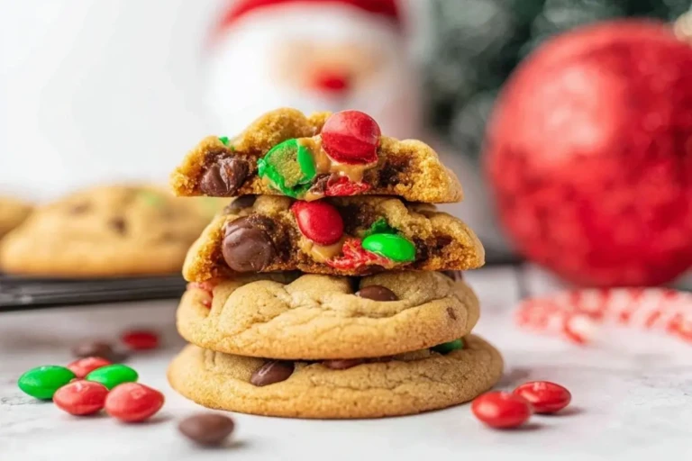Christmas M&M Peanut Butter Cookies