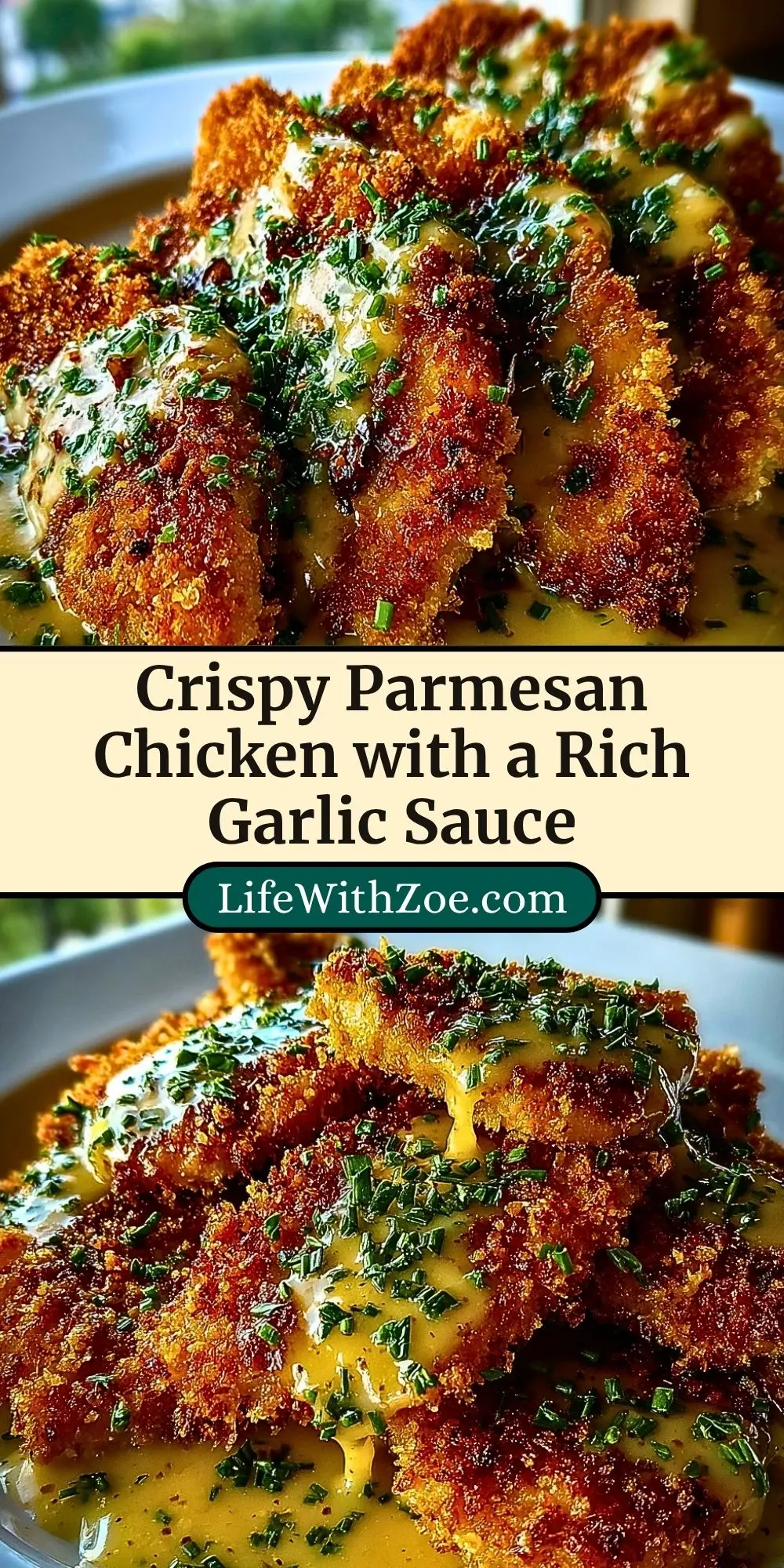 Crispy Parmesan Chicken with a Rich Garlic Sauce (3)